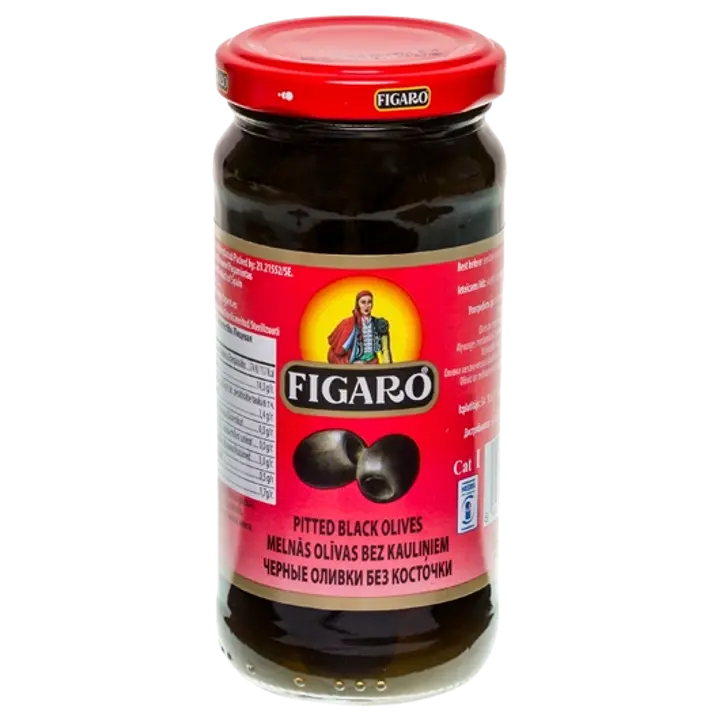 Figaro mustad oliivid kivideta 240/110 g