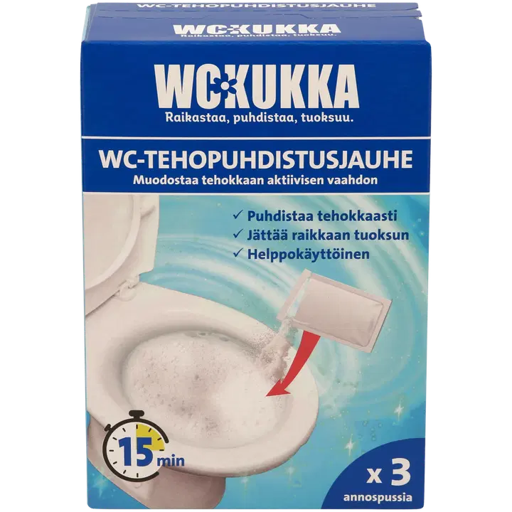 WC Kukka WC-Tehopuhdistusjauhe 3x100g
