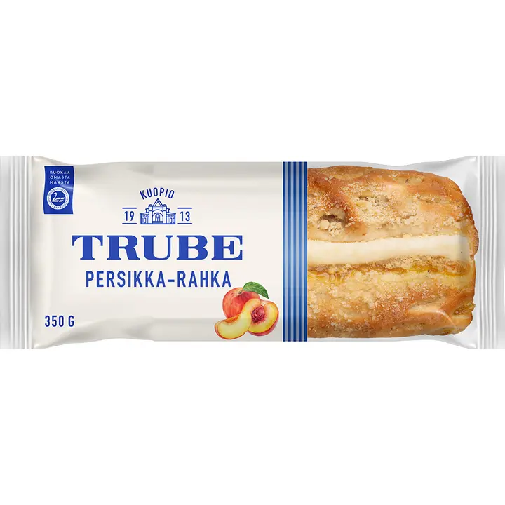Trube Persikka-rahkahillopitko 350 g persikka-rahkatäytteinen pullapitko