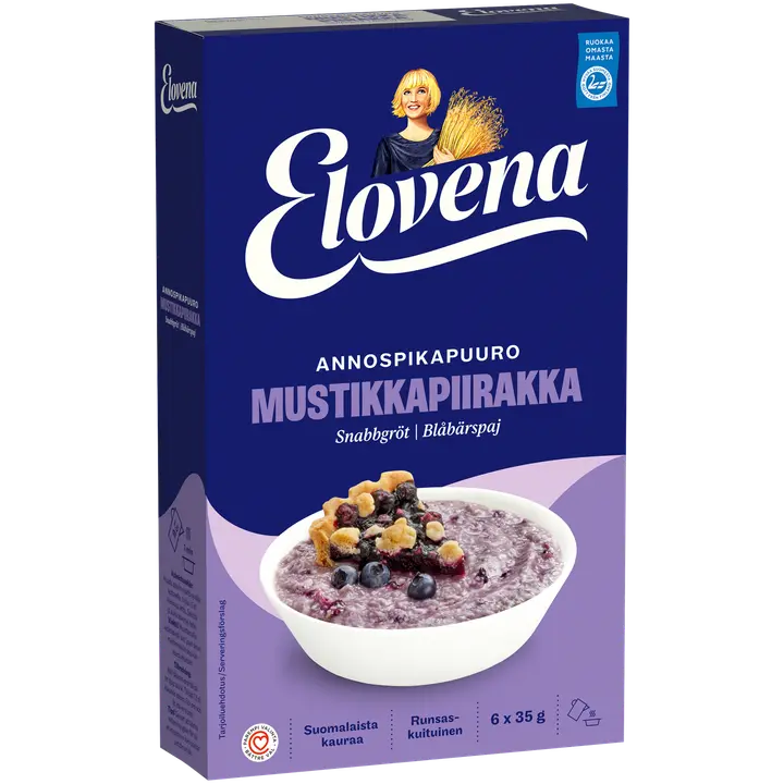 Elovena 210g mustikkapiirakanmakuinen annospikapuuro