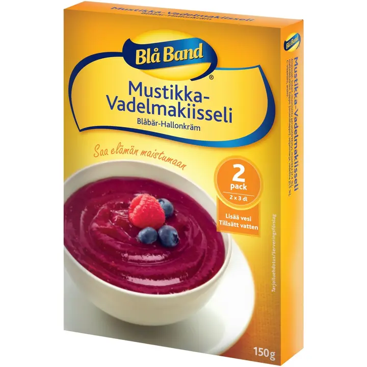 Blå Band Mustikka-Vadelmakiisseli 2x75g