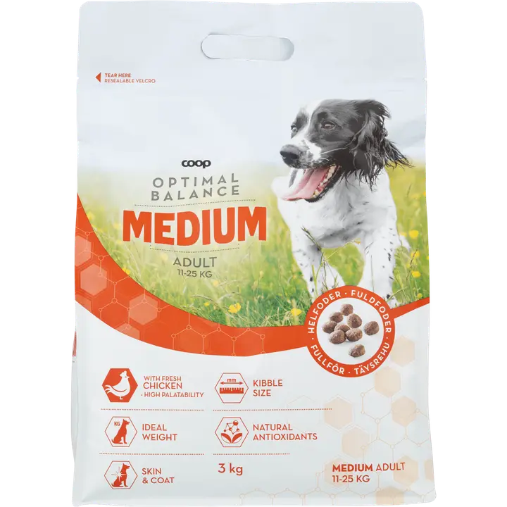 Coop Optimal kuivaruoka keskikokoisille koirille 3kg