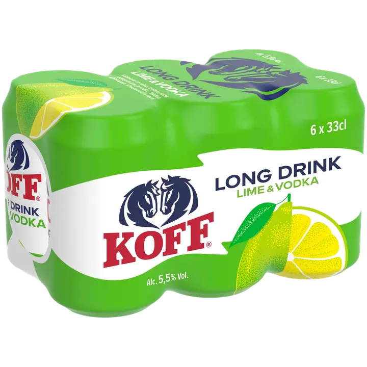 6-pack Koff Long Drink Lime 5,5 % tölkki 0,33 L