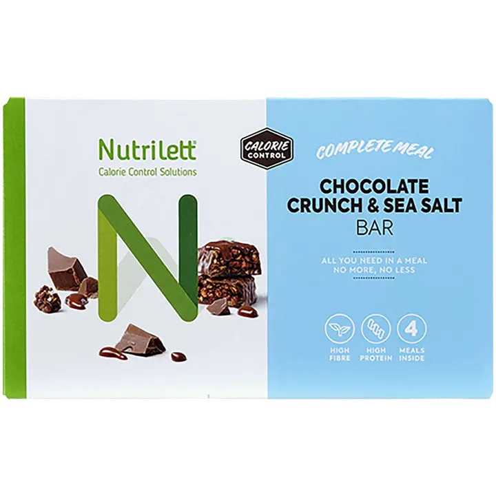 Nutrilett Chocolate Crunch & Sea Salt bar ateriankorvikepatukka 4x60g