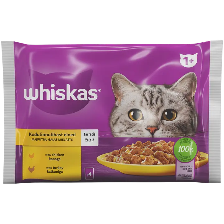 Whiskas märgtoit 4-pakk Core kalkun ja kana 340g