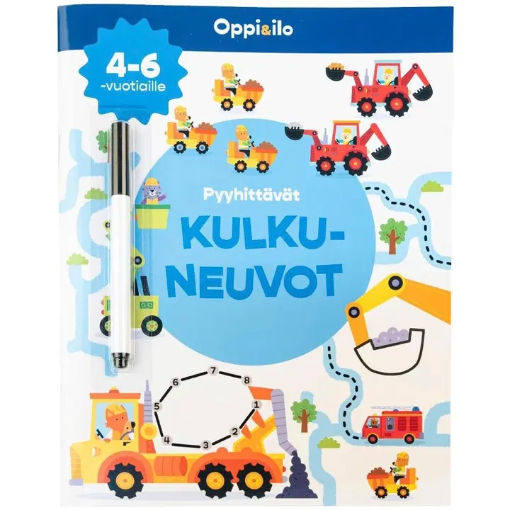 Pyyhittävät Kulkuneuvot -puuhakirja 4-6 v