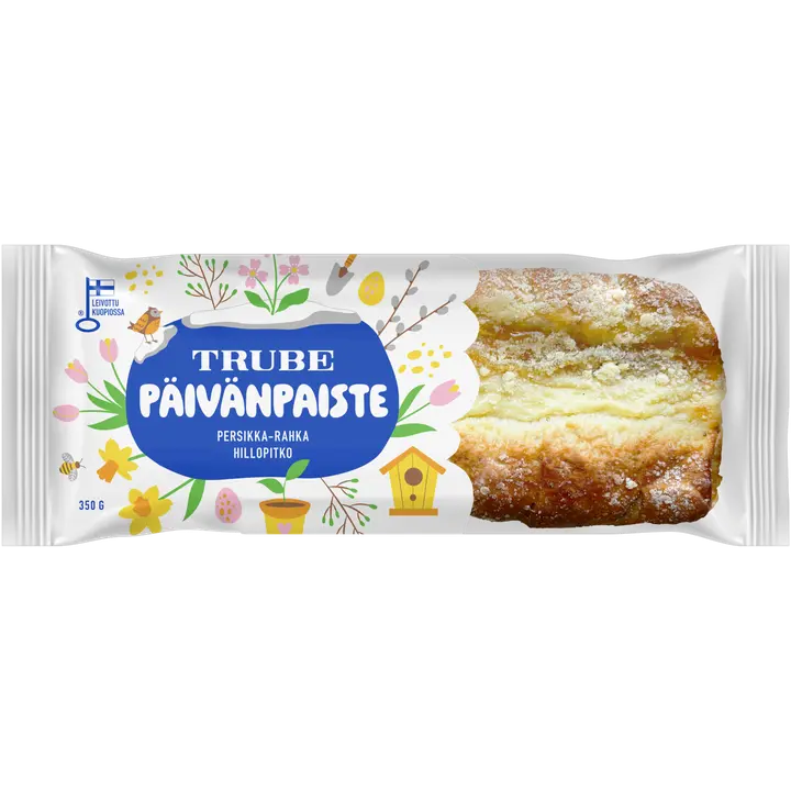 Trube Päivänpaiste Persikka-rahkahillopitko 350 g persikka-rahkatäytteinen pullapitko