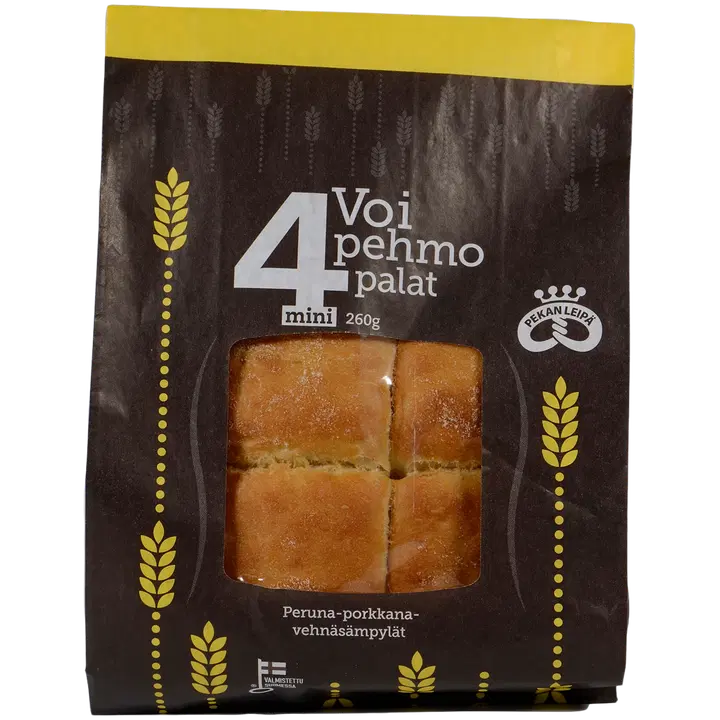 Pekan Leipä Voipehmopalat mini 4-pala 260g peruna-porkkana-vehnäsämpylät