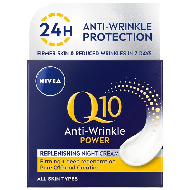NIVEA 50ml Q10 Power Anti-Wrinkle Replenishing Night Cream -yövoide