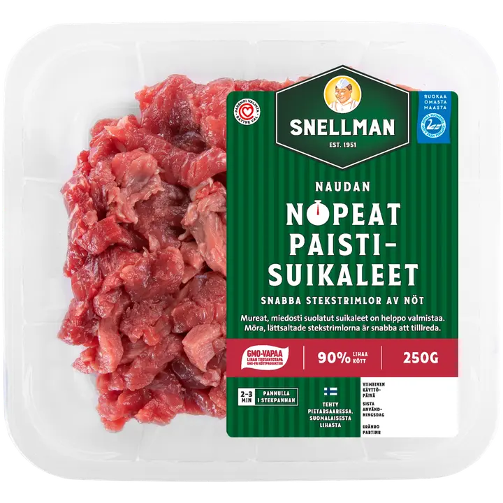 Snellman Naudan nopeat paistisuikaleet 250g