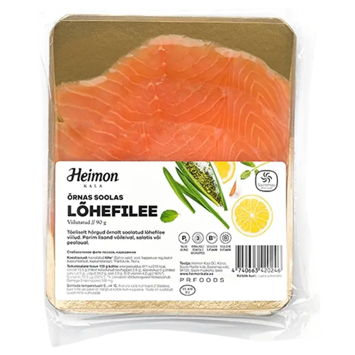 Õrnas soolas lõhefilee, viilutatud 90 g