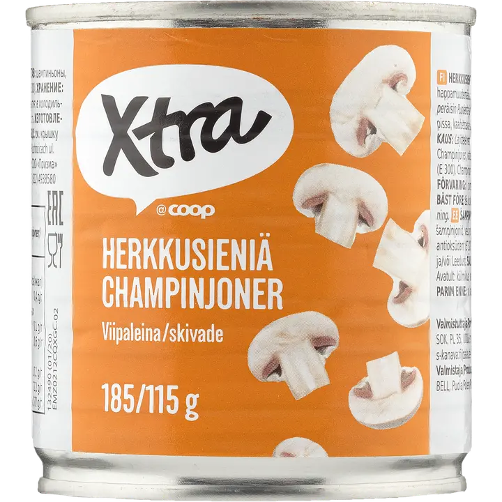 Xtra viipaloidut herkkusienet suolaliemessä 185/115 g