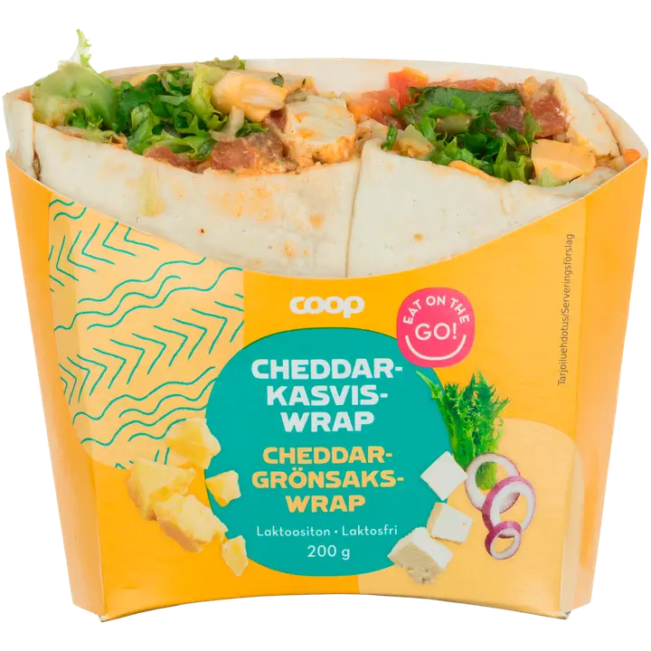 Coop cheddar-kasviswrap 200 g