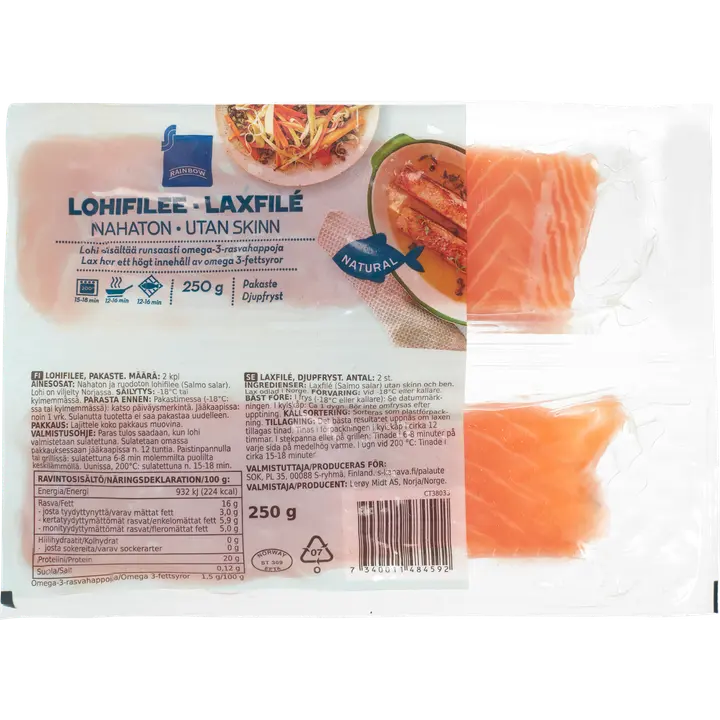 Rainbow 250g lohifilee, pakaste