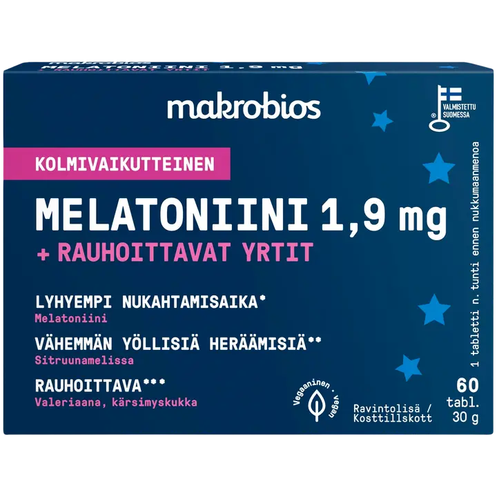 Makrobios melatoniini tabletid rahustavate ürtidega 60 tk 30 g
