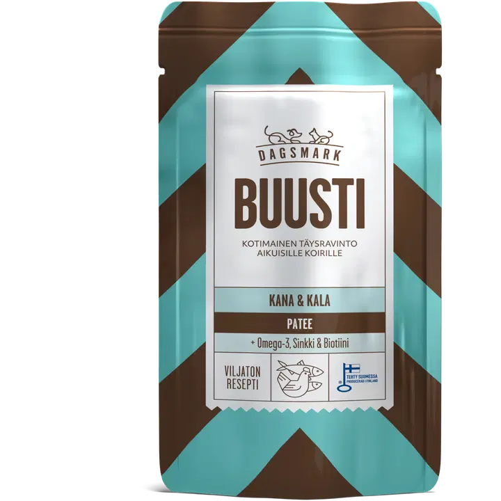 Dagsmark BUUSTI kana & kala patee täysravinto aikuisille koirille 90 g