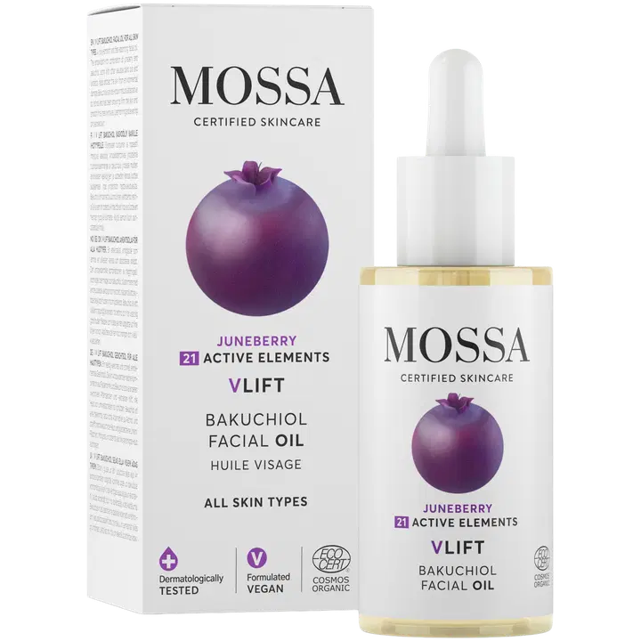 Mossa V LIFT Bakuchiol Facial Oil kasvoöljy COSMOS ORGANIC 30ml