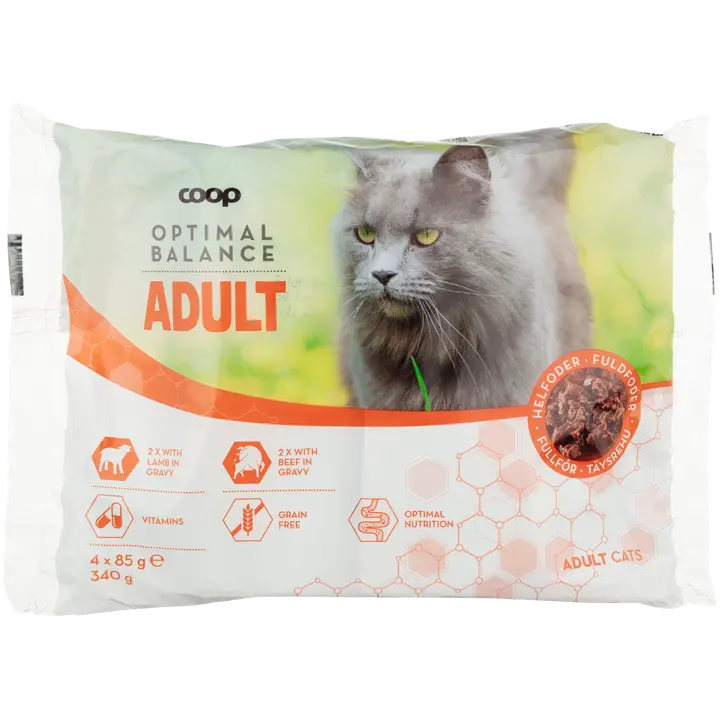 Coop kissanruoka nautaa ja lammasta kastikkeessa 4x85 g