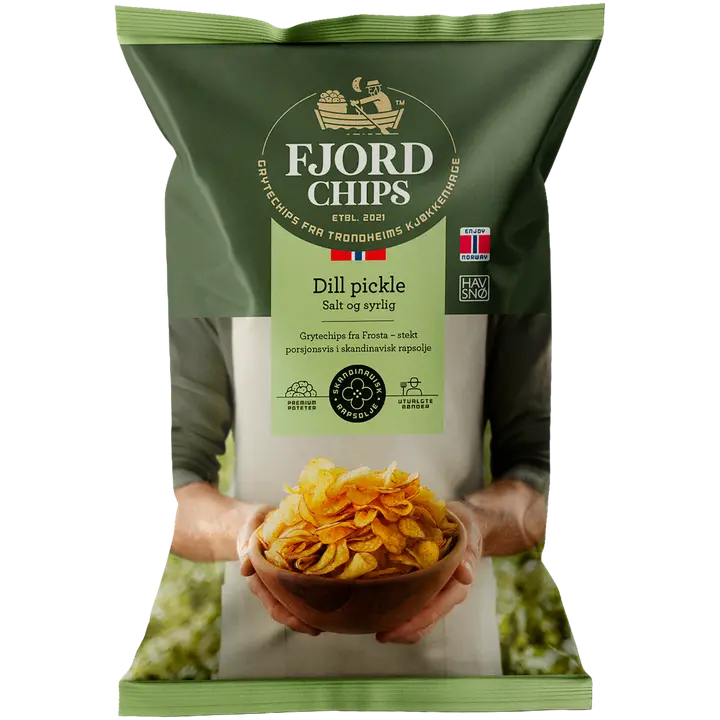 FjordChips perunalastut tilli ja suolakurkku 150g