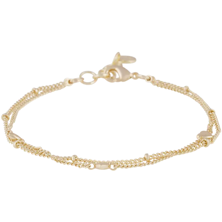 SNÖ of Sweden Lovely tuplaketju rannekoru kulta