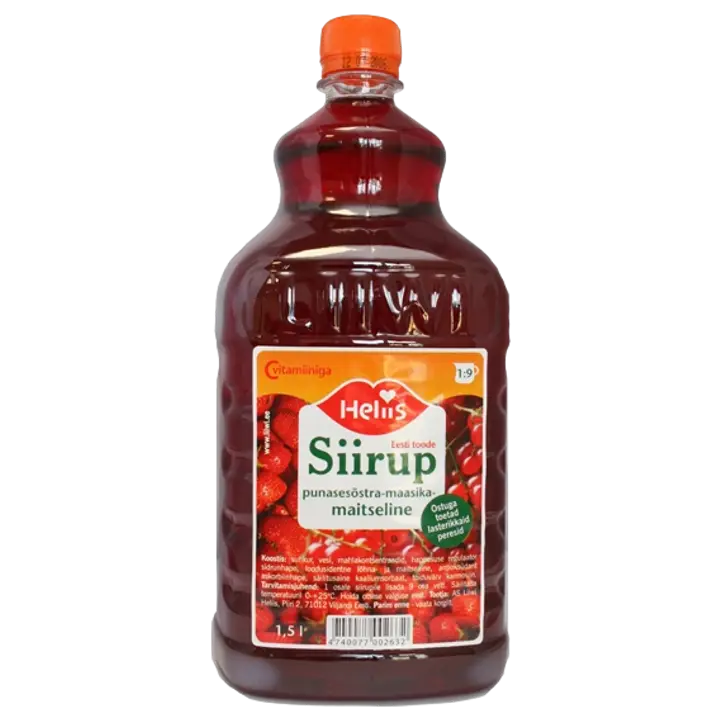 Heliis punasesõstra-maasika siirup 1,5L