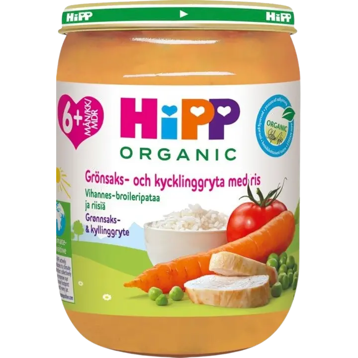 Hipp 190g Vihannes-broileripataa ja riisiä 6kk luomu