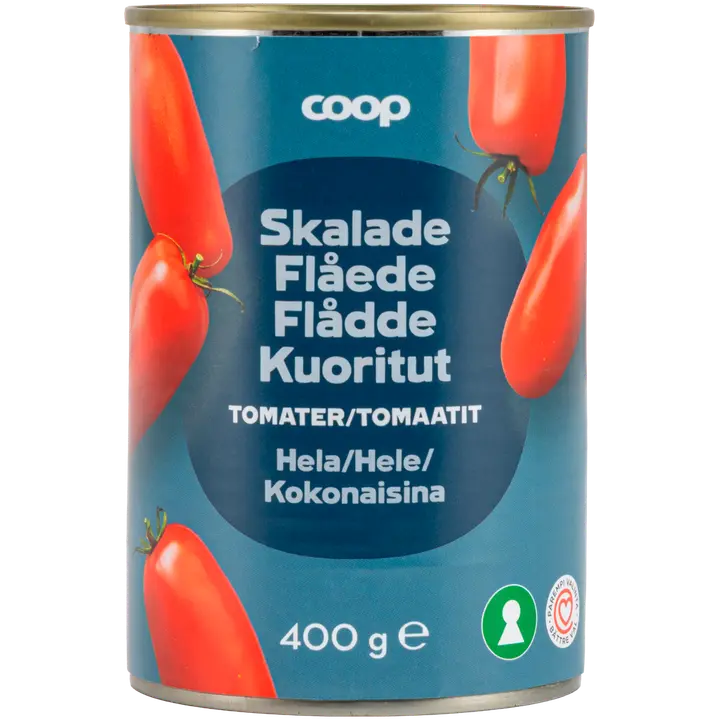 Coop kuoritut kokonaiset tomaatit 400 g