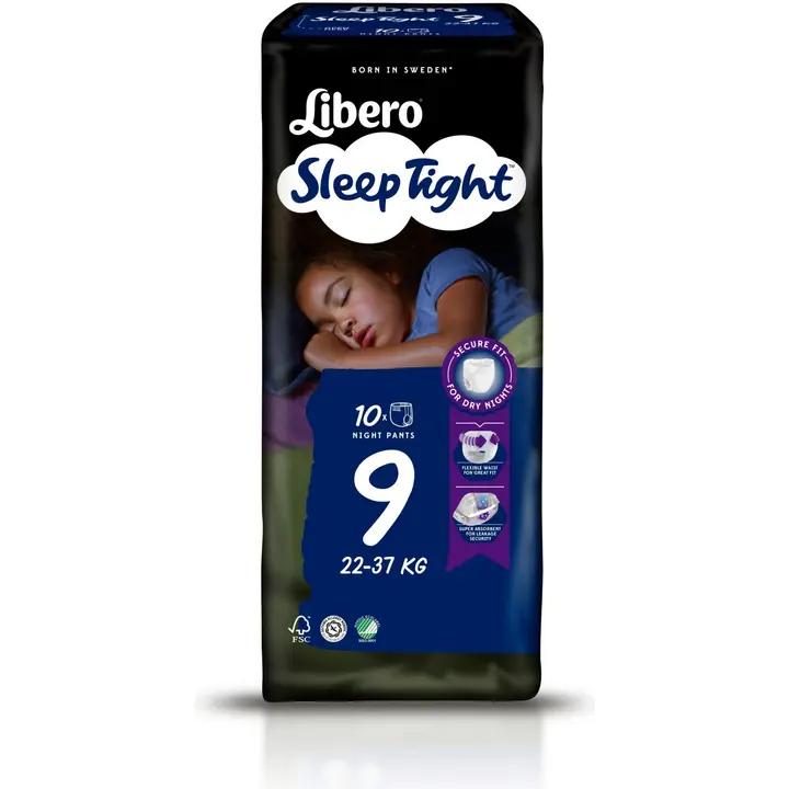 LIBERO Sleeptight 9 öömähe 22-37 kg 10 tk