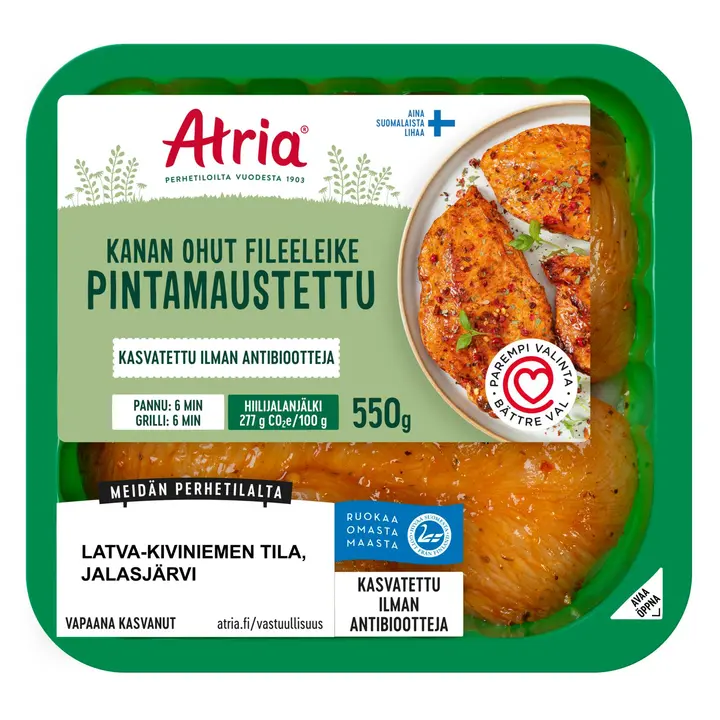 Atria Kanan Ohut Fileeleike Pintamaustettu 550g