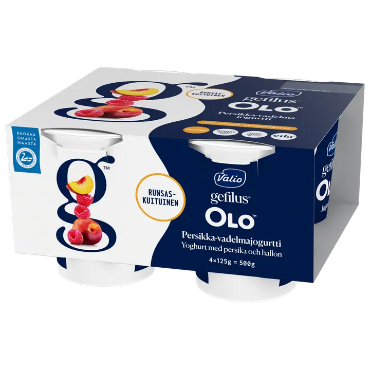 Valio Gefilus® OLO™ jogurtti 4x125 g persikka-vadelma laktoositon
