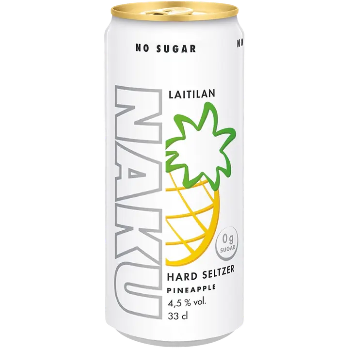 Laitilan Naku Pineapple 4,5 til-% 0,33L hard seltzer