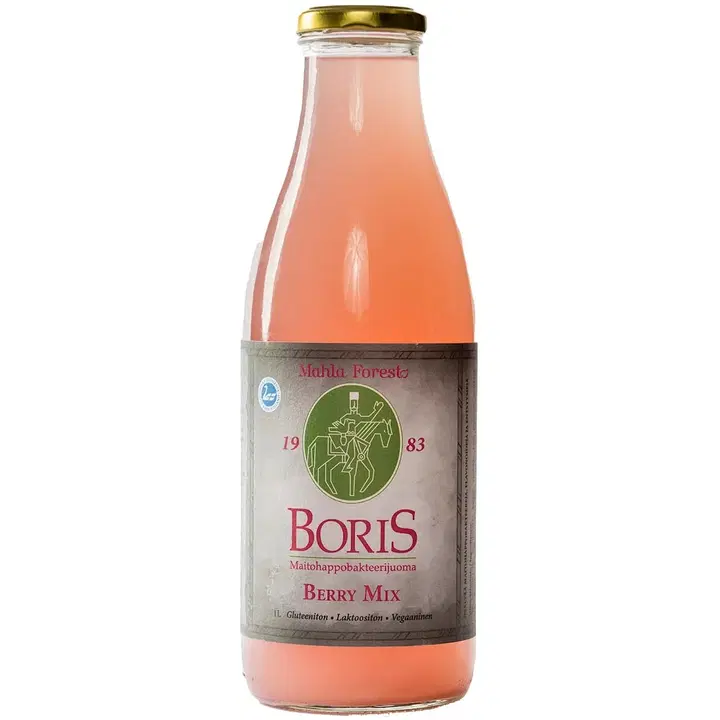 Boris-maitohappobakteerijuoma 1L Berry Mix
