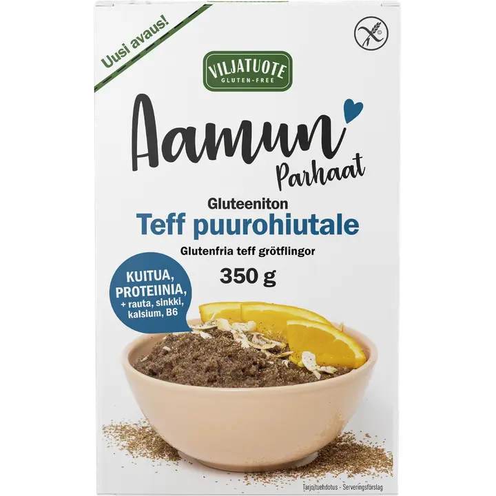 Virtasalmen Viljatuote Aamun parhaat Gluteeniton teff puurohiutale 350g