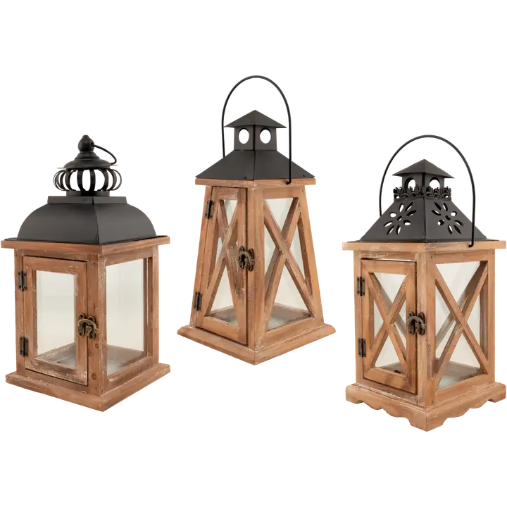 Latern milja puidust 30 cm