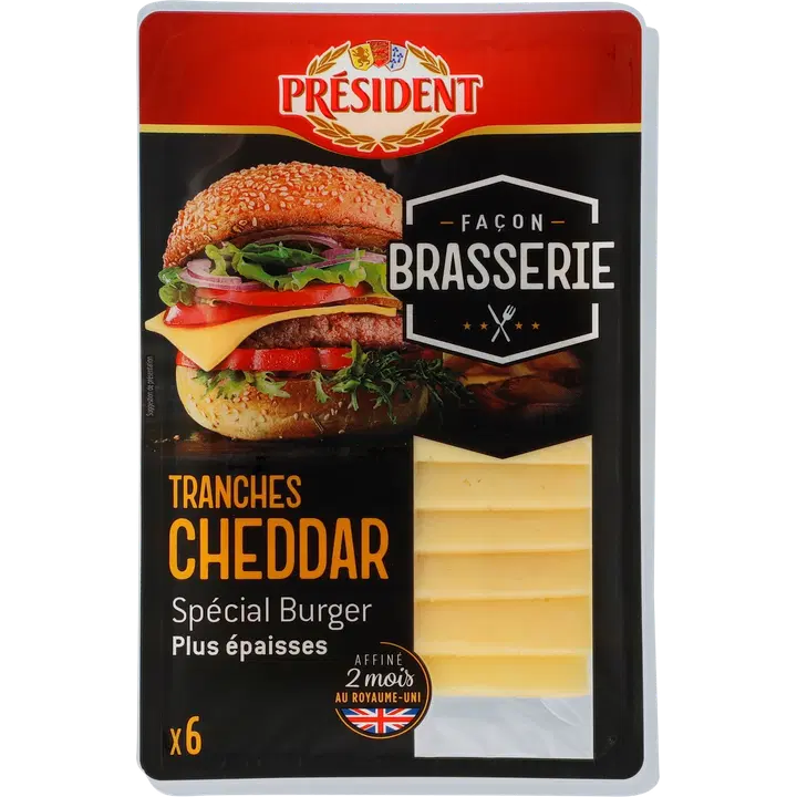 Président Façon Brasserie Cheddar siivut 200g