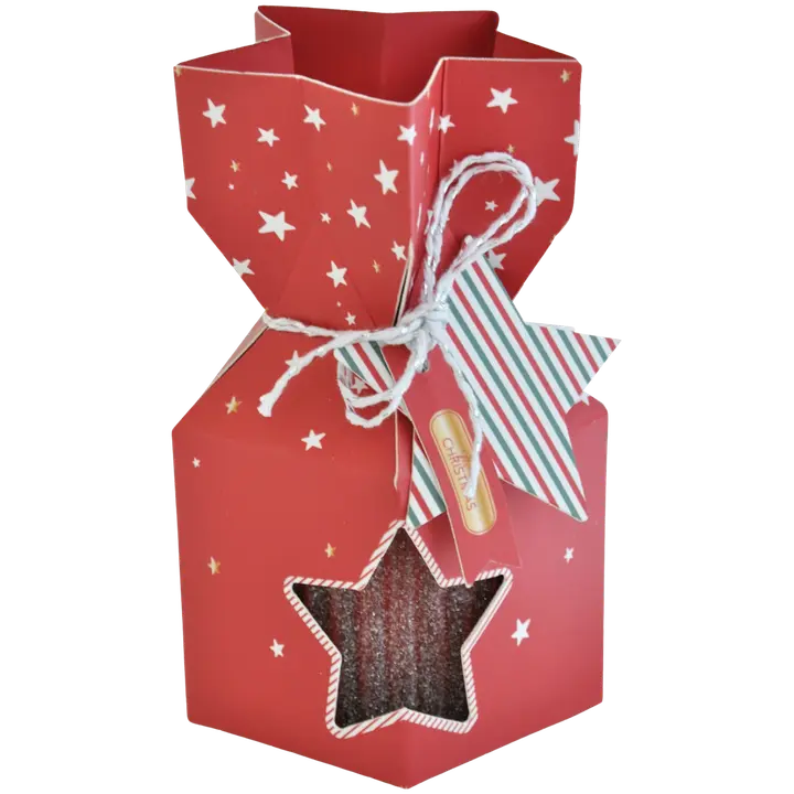 Jõuluküünal punane pakis 7x7cm