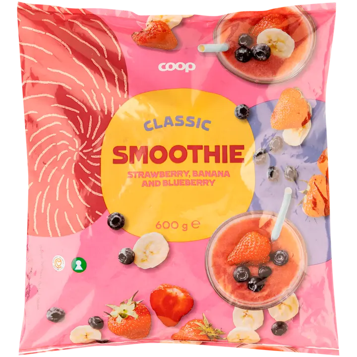 Coop smoothie mansikka-banaani-mustikkasekoitus 600 g pakaste