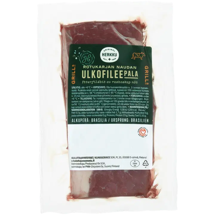 Herkku Rotukarjan naudan ulkofilee pala n. 500 g tuore