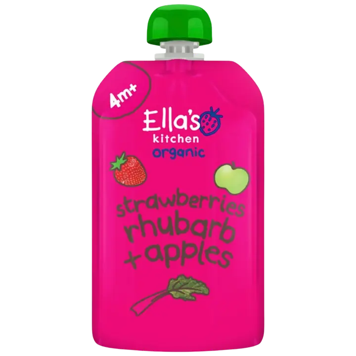 Ella's Kitchen Mansikka-raparperi-omenasose alkaen 4kk LUOMU 120g