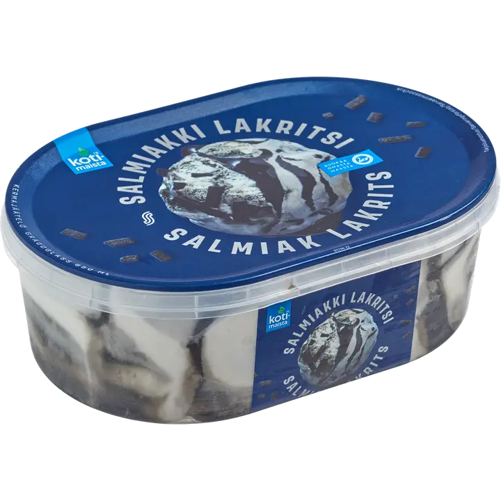 Kotimaista salmiakki-lakritsi kermajäätelö 850 ml