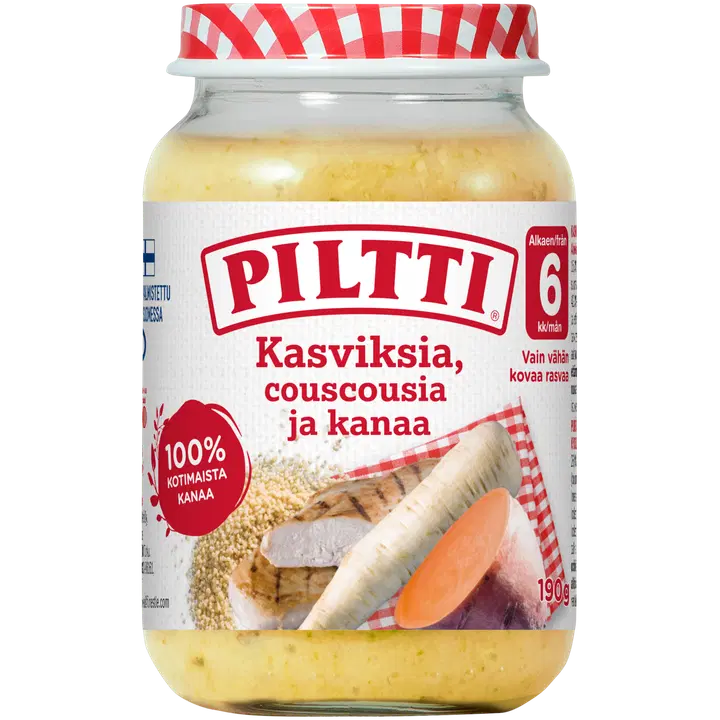 PILTTI 190g Kasviksia, couscousia ja kanaa lastenateria 6kk