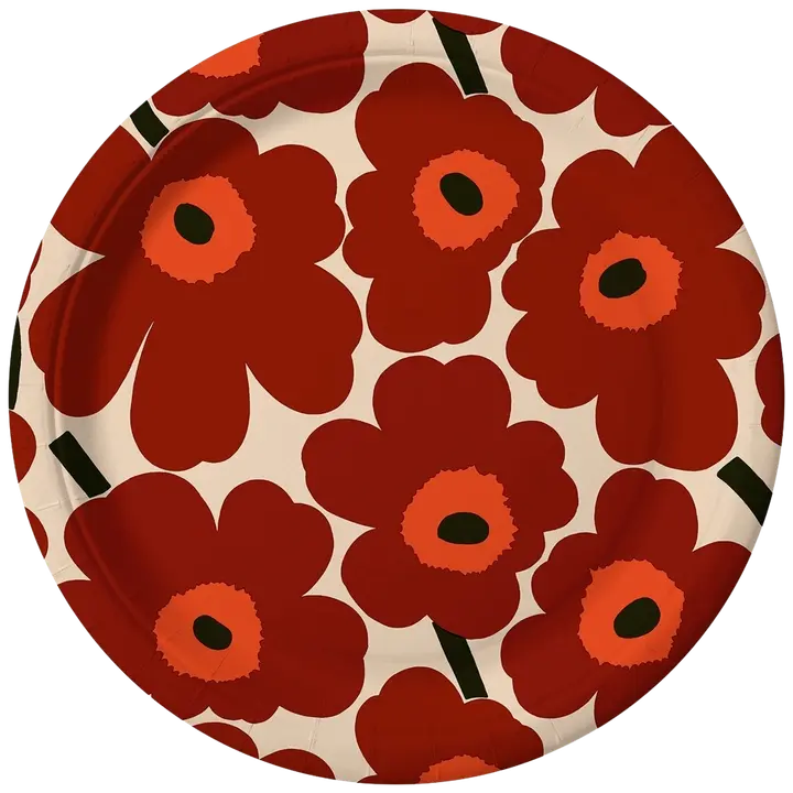Marimekko Lautanen 18cm 10x10kpl Unikko punakerma