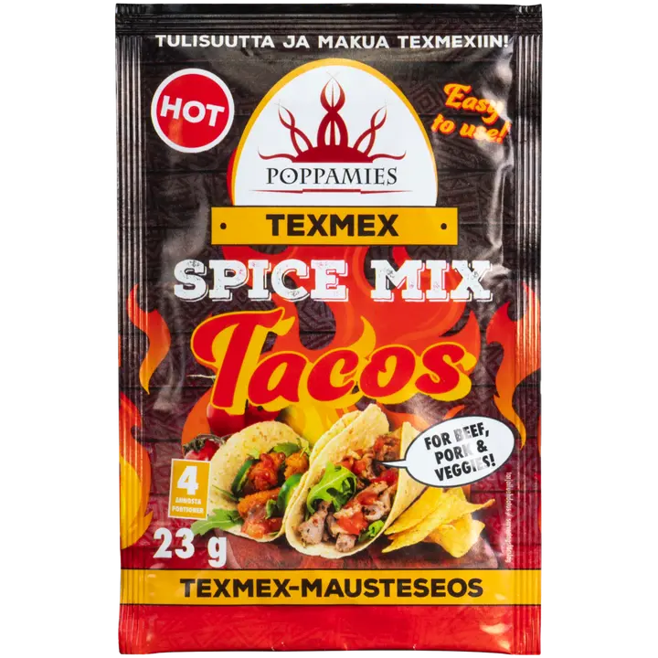Poppamies Texmex Spice Mix Tacos hot mausteseos 23g