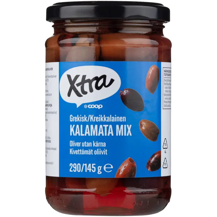 Xtra tumedate ja heledate kalamataoliivide segu 290/145g