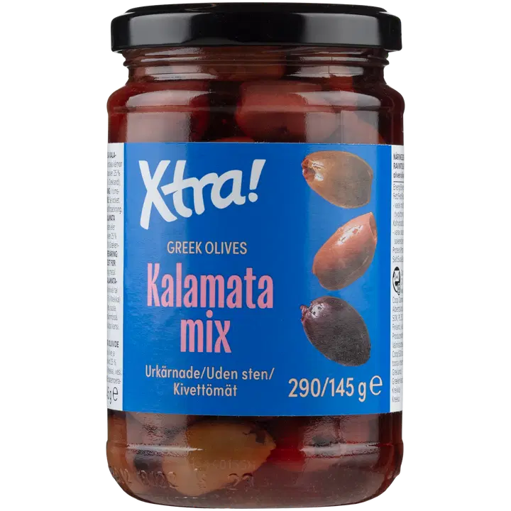 Xtra Kalamata kreikkalainen oliivimix kivetön 290/145g