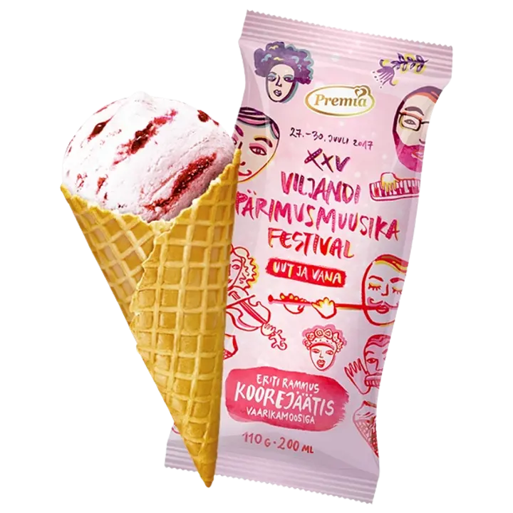 Eriti Rammus koorejäätis vaarikaga, 200 ml