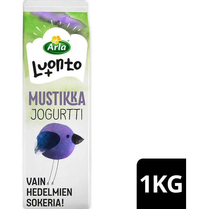 Arla Luonto+ AB mustikka laktoositon jogurtti 1 kg