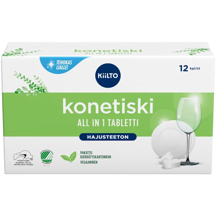 Kiilto Hajusteeton All in 1 konetiskitabletti 12kpl