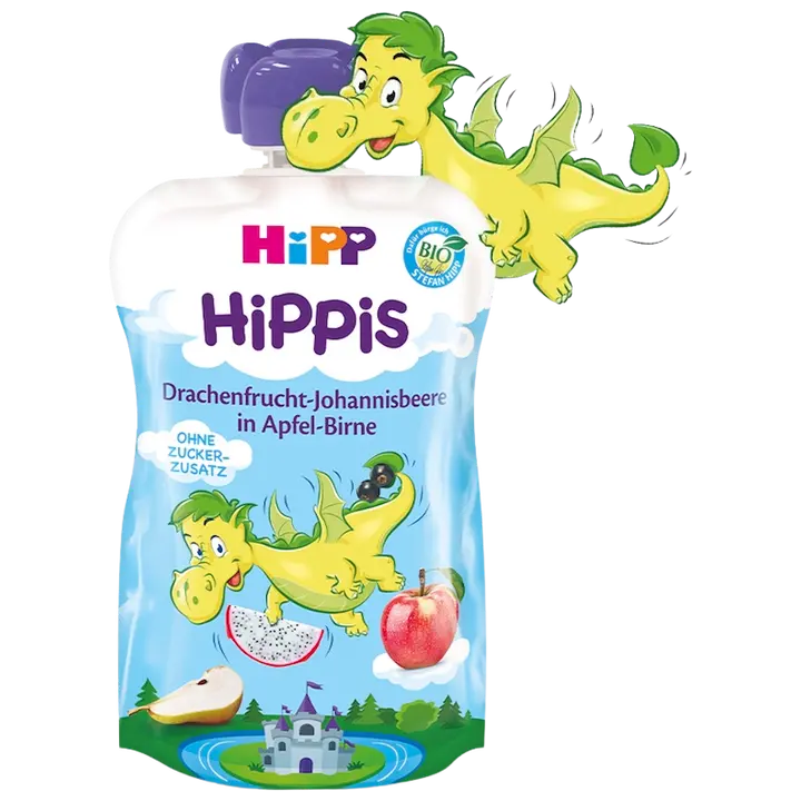HIPP Hippis õuna-pirnipüree draakonvilja ja musta sõstraga BIO 1a