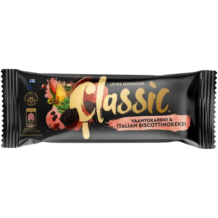 Classic Vaahtokarkki & Italian Biscottinokeksi kermajäätelöpuikko 67g/90ml